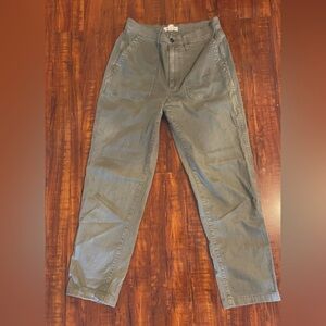 Madewell Military Green Straight Pants (Size 30T)